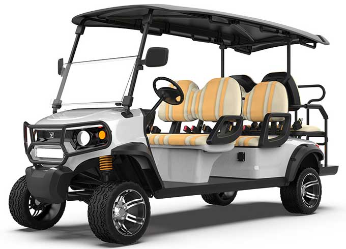 lifted golf cart with low profile tires