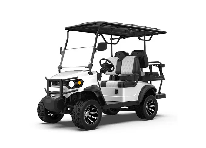 gfl 22 white seater electric lifted golf cart1