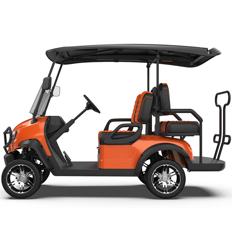 GML 2+2 Seater Orange Lifted Golf Cart