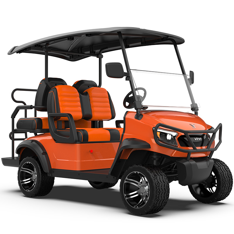 GML 2+2 Seater Orange Lifted Golf Cart