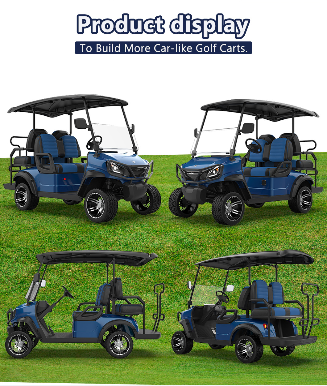 GKL 2+2 Seater Blue Lifted Golf Cart