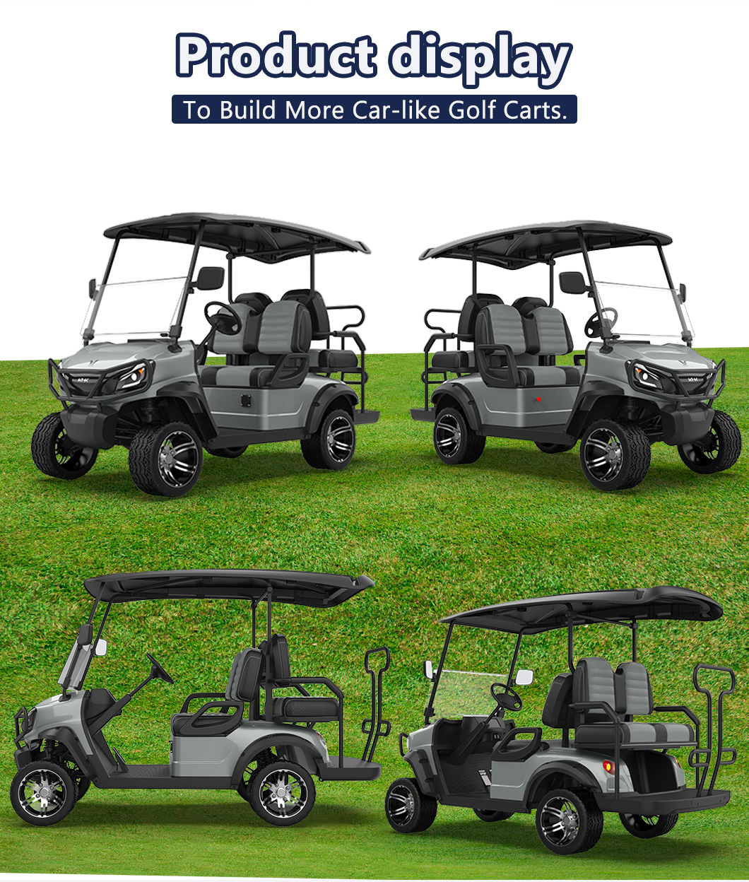 GKL 2+2 Seater Gray Lifted Golf Cart